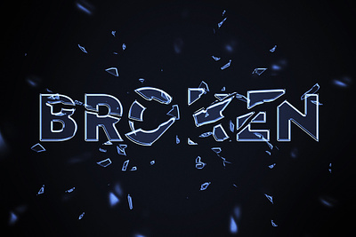 Smashed Glass Text Effect typography