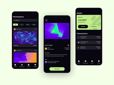NFT Marketplace app crypto marketplace mobile app nft nft marketplace product page wallet