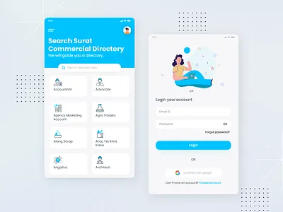 Surat 🏙️Commercial Directory Ui Design📱 commercial di commercial directory graphic design logo ui ui design user interface