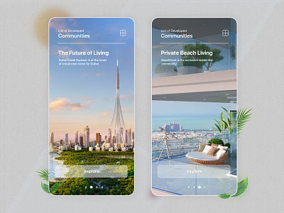 Luxury Living Mobile App beach creativity design faizan saeed fresh ui homes house interface launch living luxury mininal mobile app mobile ui my home onboarding property screens ui ui design