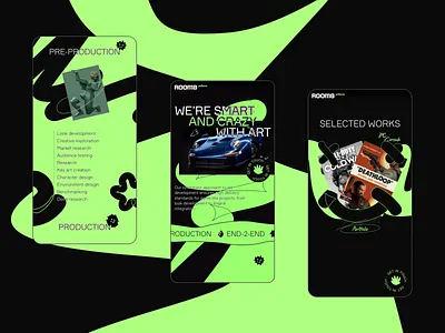 Room 8 Studio 👹 Nightmare mobile animation crazy creative forms game company green illustrations impressive interactive design mobile mode nightmare ugly beautiful ui ux web design