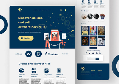 Cosmic NFTs Landing Page UI Design app design art landing page graphic design illustration landing page ui design nft nfts nfts landing page ui designer ui ux design web design