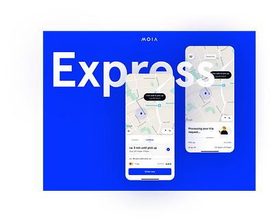 MOIA Express app interface mobility ui ux