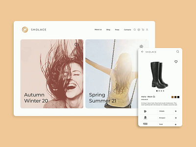 Shoe store - Mobile & Desktop app boots boutique collection design e commerce fashion shoe shoes shoes app snikers store ui ux website