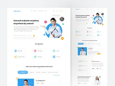 Vally Clinic - Online Doctor Consultation Landing Page concept ui consultation healthcare online doctor ux webpage