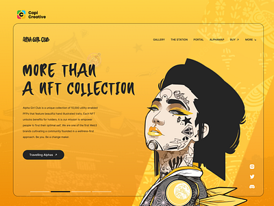 NFTs Landing Page Concept capi creative design figma girl landing landing page landingpage nft nfts ui web web design web site webdesign webpage website