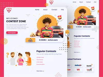 Contest Game Concept Website branding contest cup design game graphic design illustration landing page prize product ui vector vehicle webdesign website winners winning
