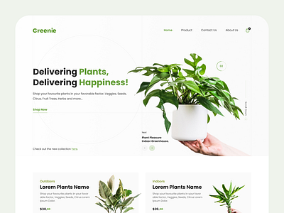 Greenie - Plant Nursery Landing Page ecommerce garden gardening ui gardening website landing page natural nature nursery landing page nursery website plants plants gardening plants landing page plants ui ui uiux