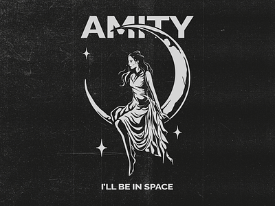 I'll be In Space - The Amity Affliction brand clothing design girl graphicdesign illustration logo space vector