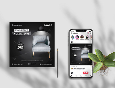 Exclusive Furniture Social Media post Design advertisement advertising agency branding brochure business business brochure business flyer design flyer graphic design illustration logo social media