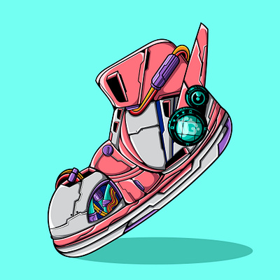 SNEAKER MACHINE art branding character design doodle illustration logo mascot shoes sneaker vector
