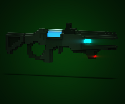 AMRR-41 (Anti Material Ray Rifle) 3d design game pixel raygun voxel voxelart weapon