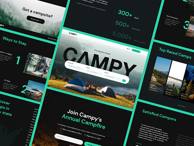 Campy - AirBnb for Campers airbnb camping forest homepage landing page nature outdoor philippines technology tent ui ux web app web design