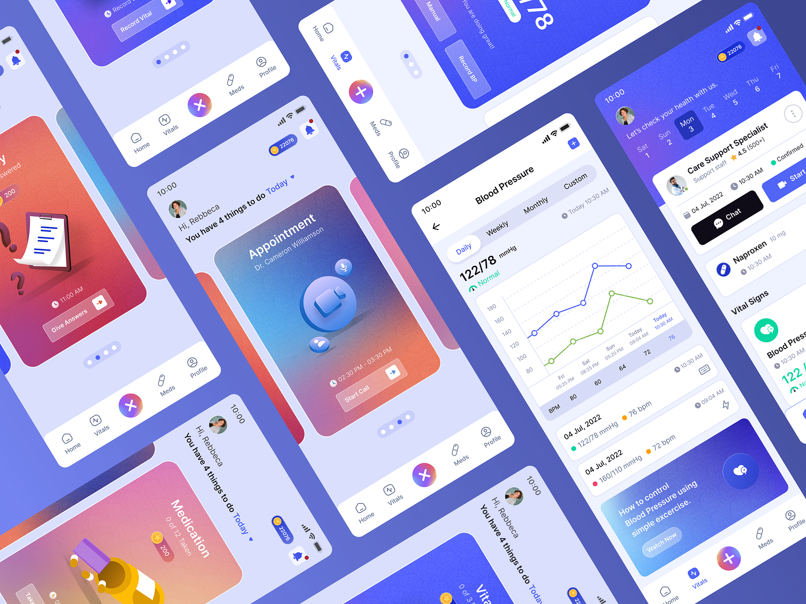 Health Monitoring App by Taazaa on Dribbble