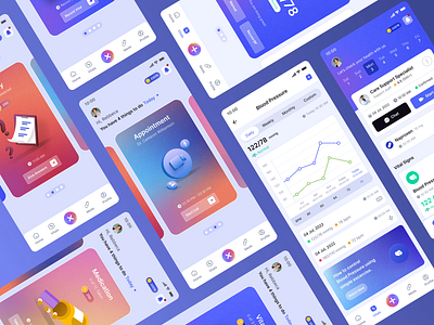 Health Monitoring App animation app app development bp app branding design design agency design agency delhi design agency india development health care app illustration mobile app ui ux vitals app