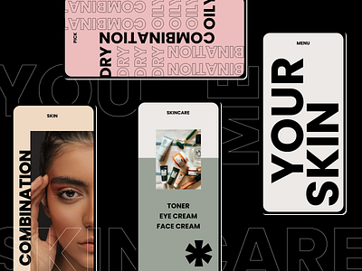 Skincare App app branding design graphic design type typography ui ux