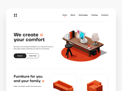 Furniture Landing Page buy furniture furniture store home interior landing page product shop property ui ux web design website