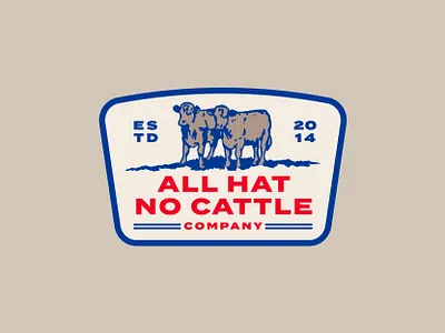 All Hat No Cattle Patch cattle farm farming illustration latte ranch sendero vintage western