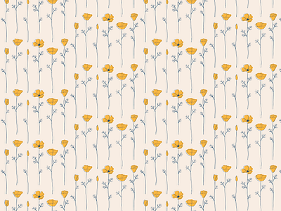 California Poppy california elegant modern pattern poppy flower seamless pattern surface design