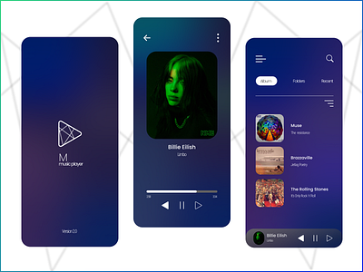 Redesign M music player app branding color design graphic design illustration logo mobile ui ux vector