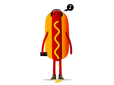 Meat Beats beats branding cartoon character design dribbble fitness food headphones hotdog illustration iphone mascot music musical mustard smart tech