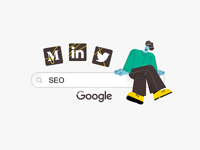 SEO 2d character color data design flatdesign google illustration man navigator person seo vector