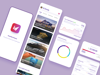 SmartStart - Mobile app overview app applications bank credit credit score design finances investment loan mobile app money score ui
