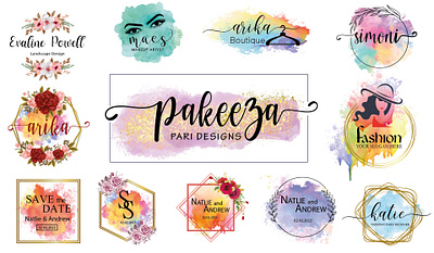 Professional Signature Watercolor Logo beautiful feminine logo hand drawn signature logo viral watercolor logo