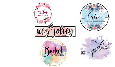 Professional Signature Watercolor Logo beautiful feminine logo hand drawn signature logo watercolor logo