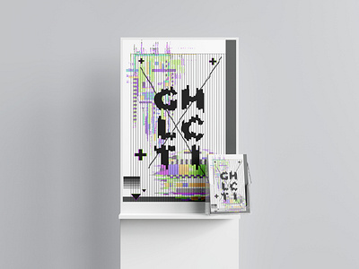 Glitch design illustration typography