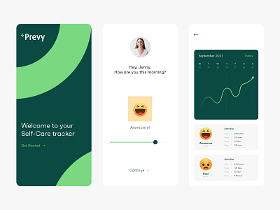 Prevy app desgin brand identity brandidentity branding design graphic graphic desgin logo minimal self care selfcare app ui