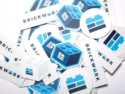 Brickwork Stickers brand branding bricks brickwork collateral design icon identity illustration lego logo mark project stickers system visual identity