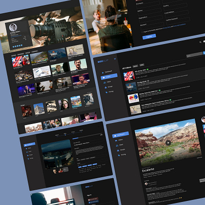 BOXKLIP - Video Storage Platform to show your work to Clients branding client customer darkmode design halmstad kathmandu nepal player profile sweden ui uiux userinterface ux video
