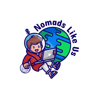 Nomad Logo astronaut logo character design design digital digital logo digital nomad digital nomad logo earth earth logo graphic design illustration logo logo design moon moon logo nomad nomad logo space space logo vector