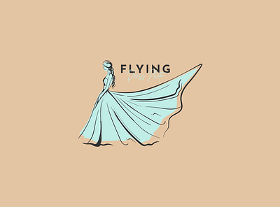 Flying Dress Photo apollostudio branding design dress feminine illustration line art line logo minimalist logo wedding