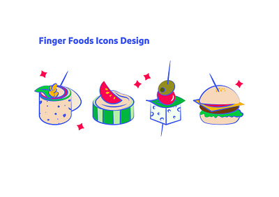 Finger Foods Icons Design design graphic design icon icon design illustration vector