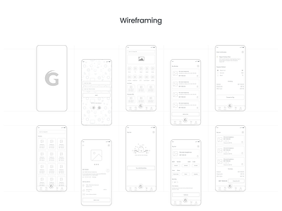 E-commerce App Wireframing Design app design e commerce typography ui uiux ux wireframe