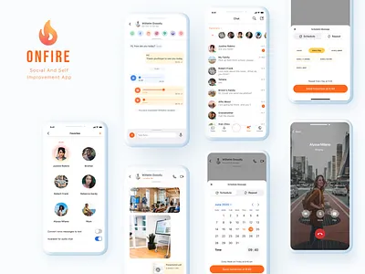 Social & Self Improvement App OnFire. UI Design app branding figma illustration logo mobile design onfire social app ui user experience visual design