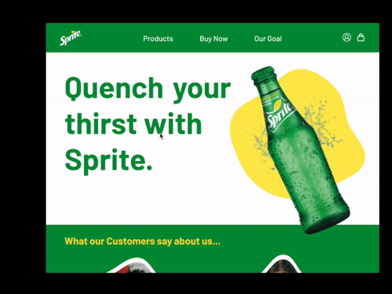 Daily UI 039 dailyui dailyuichallenge lemonlime soda sprite testimonials ui uidesign uiux ux uxdesign website