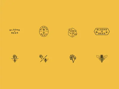 Blooms to Bees | Logo options bees blooms branding gardening logo options logos natural small business soft