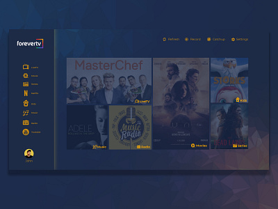 Forevertv- IPTV App app design film iptv movie smarttv tv ui video web