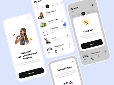 Fitness guidance app design figma fitness sport ui ux weightloss workout