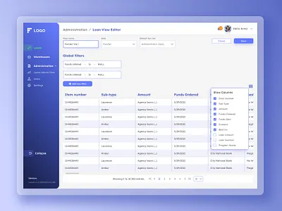 Web app design for a Loan lending solution app dashboard design illustration prototype ui ux webapp webappdesign