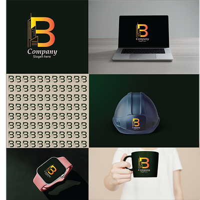 B Build – Modern & Strong Construction Logo Design adobe illustrator branding design graphic design logo