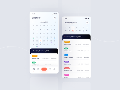 Calendar App UI designs themes templates and downloadable graphic