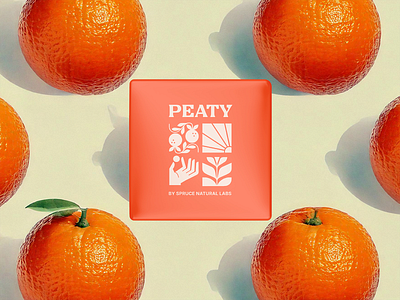 Peaty: Logomark brand identity branding bright colorful design graphic design gummy healthy food illustration line art line logo logo logo design logotype minimal logo natural orange packaging supplement typography