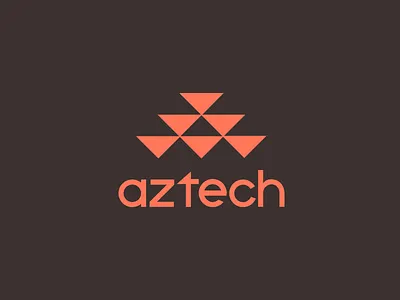 Aztech logo concepts branding brown logo orange pyramid type