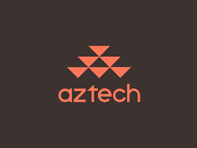 Aztech logo concepts branding brown logo orange pyramid type