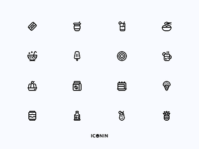 Iconin : Food And Drink Icon Set app icons flat icons food and drink icon icon pack icon set iconin iconography illustration line icons stroke icon