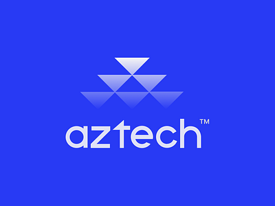 Aztech concept numero tres branding logo pyramid triangles type